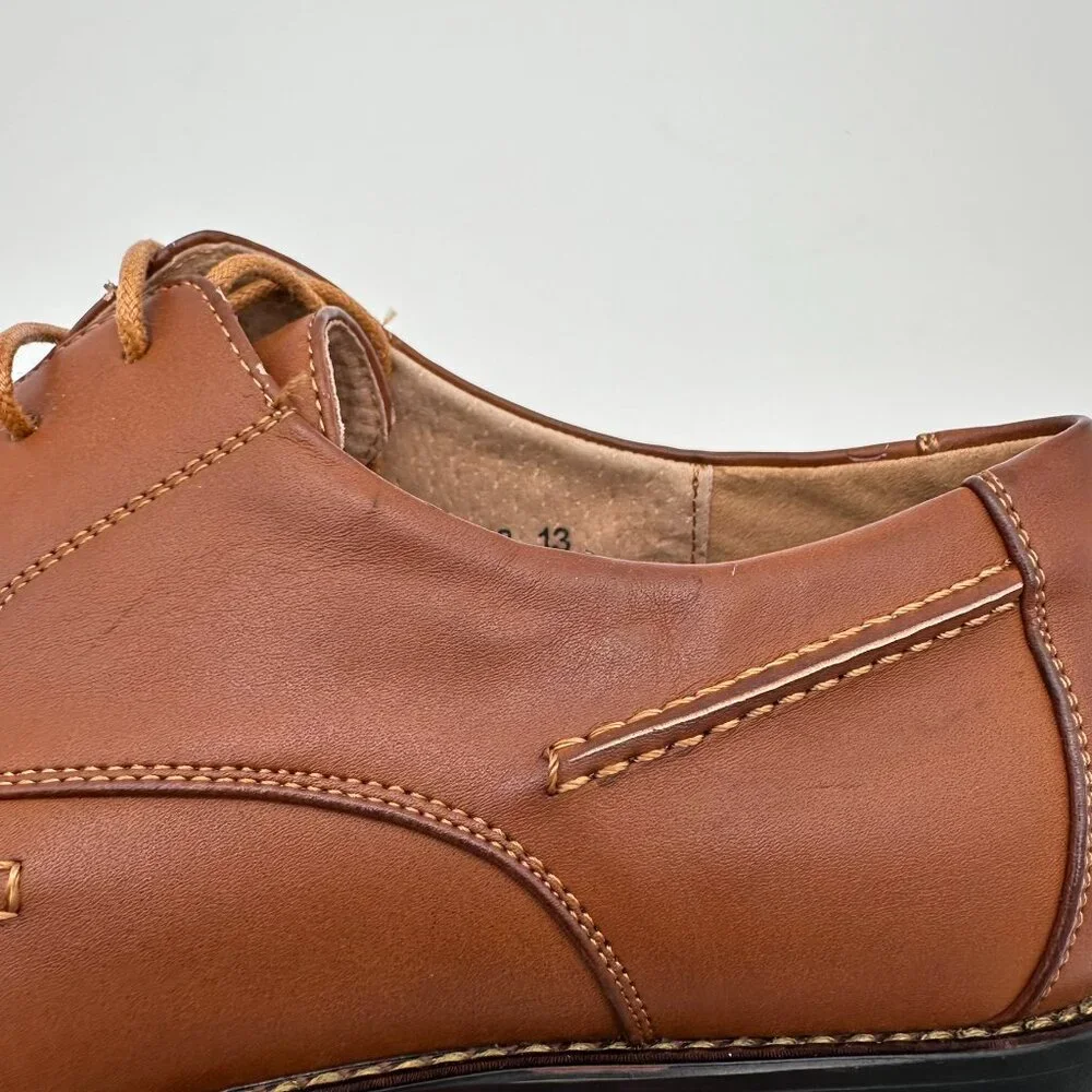 NWOT Masimo NY ‎ Men's Faux Leather Lace Oxford Dress Shoes, Size 13, Saddle Tan